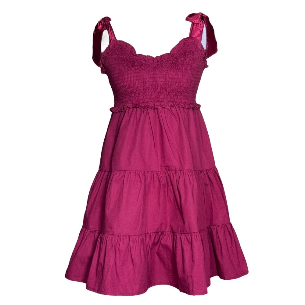 NWT Altar'd State Brodie‎ Tiered Mini Dress XXS Red Boho Holiday Western Party